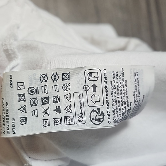 All Saints Brace Crew Tee In Optic White - Picture 7 of 8